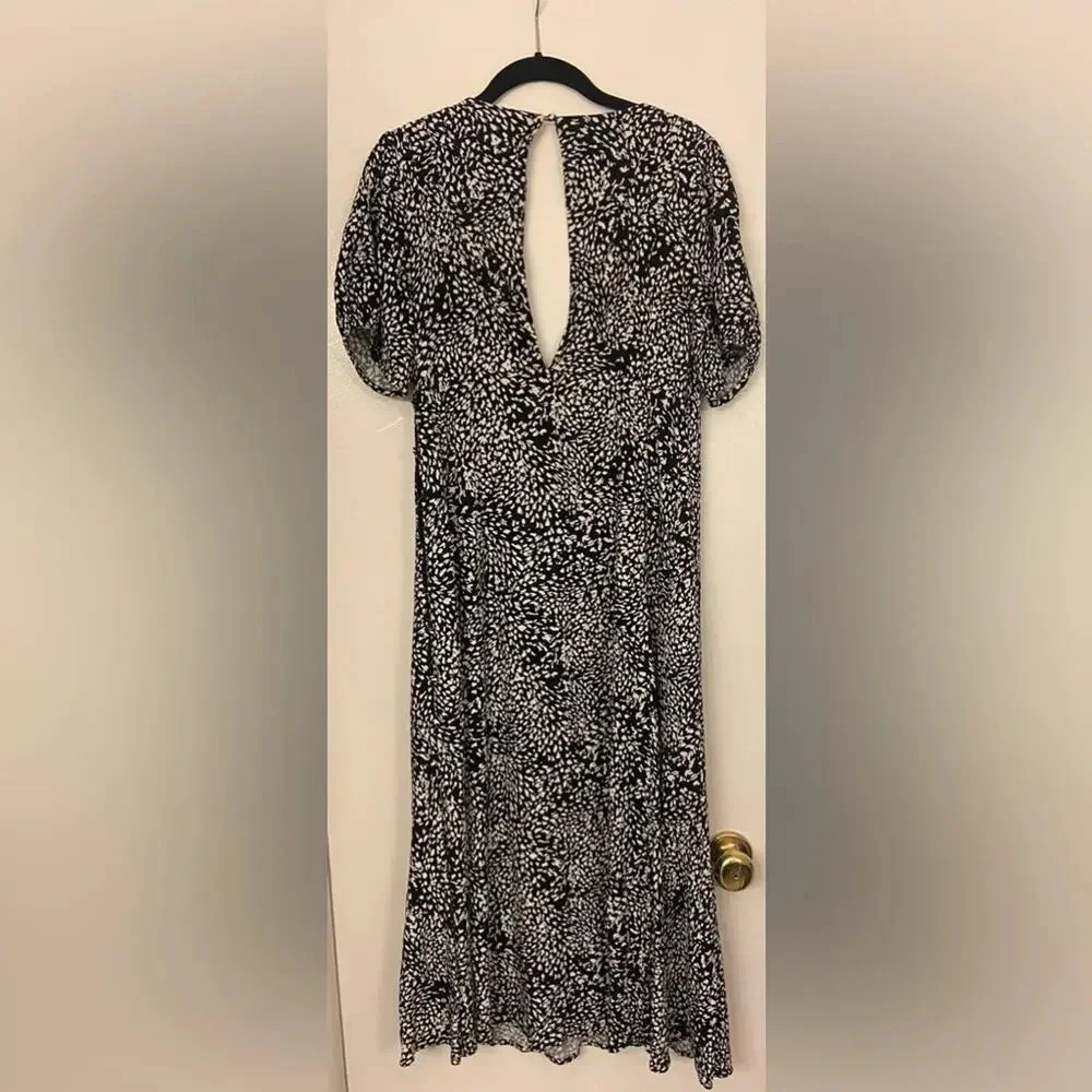 Free People Looking For Love Midi Dress Black & White Size 8